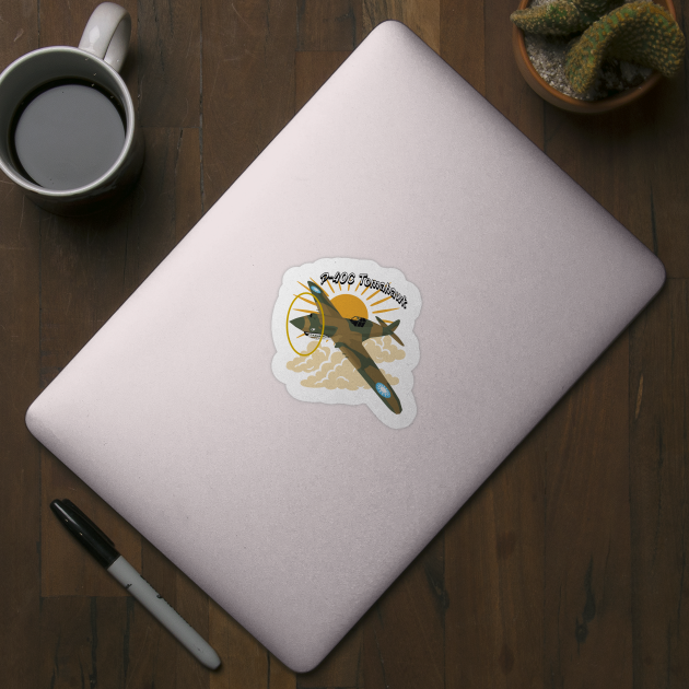 P-40C Tomahawk Sunset Warbird Illustration by Fight to Fly Studio